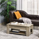 Lift Top Coffee Table with Hidden Storage Compartment and Open Shelf, Center Table for Living Room, Grey