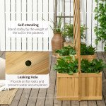 Backyard Privacy Screen - Folding 65" with Planters for Patio, Deck, and Backyard, Brown