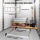 4.6' x 9' Steel Outdoor Storage Shed, Lean to Shed, Metal Tool House with Foundation Kit, Lockable Doors, Gloves and 2 Air Vents for Backyard, Patio, Lawn, Grey