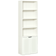 4-Tier Open Bookshelf with Doors Modern Home Office Bookcase Storage Cabinet for Living Room Bathroom Study, White