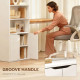 4-Tier Open Bookshelf with Doors Modern Home Office Bookcase Storage Cabinet for Living Room Bathroom Study, White