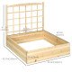 Wood Planter Box with Trellis for Climbing Plants, Raised Garden Bed for Outdoor Flowers Herbs, 43"x46"x47", Natural