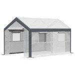 7' x 12' x 7' Heavy Duty Walk-In Greenhouse with Wind Resistance Level 4 & Ventilation Design, White