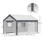 7' x 12' x 7' Heavy Duty Walk-In Greenhouse with Wind Resistance Level 4 & Ventilation Design, White
