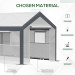 7' x 12' x 7' Heavy Duty Walk-In Greenhouse with Wind Resistance Level 4 & Ventilation Design, White