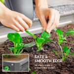 4' x 4' x 1' Raised Garden Bed Galvanized Steel Planter Box for Vegetables, Flowers, Herbs, Light Grey