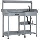 Potting Bench Table Garden Work Bench Workstation with Drawer, Removable Sink and Hooks, 45.3" x 17.7" x 48.4", Grey