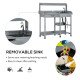 Potting Bench Table Garden Work Bench Workstation with Drawer, Removable Sink and Hooks, 45.3" x 17.7" x 48.4", Grey