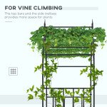 8.7FT Garden Arch Trellis, Outdoor Wedding Arbor for Ceremony with Scrollwork Design for Climbing Roses, Vines and Plants