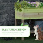 Elevated Planter Box with Storage Shelf for Flowers, Vegetables, and Herbs, 36" x 16" x 32", Natural