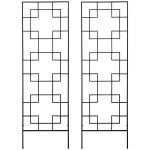 2 Pack Garden Trellis for Climbing Plants, Outdoor Metal Grid Panels for Roses, Vine Flower, Cucumber, Clematis, 72" Tall