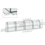 13' x 3' x 2.5' Portable Mini Tunnel Greenhouse with 4 Zipped Doors, Easy Assembly, Clear