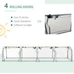 13' x 3' x 2.5' Portable Mini Tunnel Greenhouse with 4 Zipped Doors, Easy Assembly, Clear