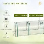 13' x 3' x 2.5' Portable Mini Tunnel Greenhouse with 4 Zipped Doors, Easy Assembly, Clear