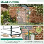 Walk-in Greenhouse with 4 Shelves, 56" x 29" x 77" Mini Greenhouse ,Roll-Up Door, Mesh Windows for Seedling, Flowers, Plant Growing, Clear