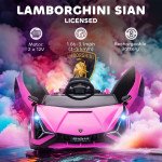12V Battery-Powered Kids Electric Ride-On Car with Parental Remote Control, Music, Lights, and MP3 Input for Ages 3–5, Pink