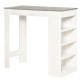 Bar Table, High Top Pub Table with 4 Storage Shelves, Modern Bar Height Table for Home Bar, Kitchen, Grey