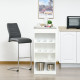 Bar Table, High Top Pub Table with 4 Storage Shelves, Modern Bar Height Table for Home Bar, Kitchen, Grey