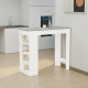 Bar Table, High Top Pub Table with 4 Storage Shelves, Modern Bar Height Table for Home Bar, Kitchen, Grey