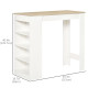 Bar Table, High Top Pub Table with 4 Storage Shelves, Modern Bar Height Table for Home Bar, Kitchen, Natural
