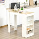 Bar Table, High Top Pub Table with 4 Storage Shelves, Modern Bar Height Table for Home Bar, Kitchen, Natural