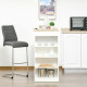 Bar Table, High Top Pub Table with 4 Storage Shelves, Modern Bar Height Table for Home Bar, Kitchen, Natural