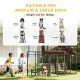 Dog Kennel Outdoor with Waterproof Canopy, Dog Run with Galvanized Chain Link for Large and Medium Dogs, Black