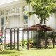 Dog Kennel Outdoor with Waterproof Canopy, Dog Run with Galvanized Chain Link for Large and Medium Dogs, Black