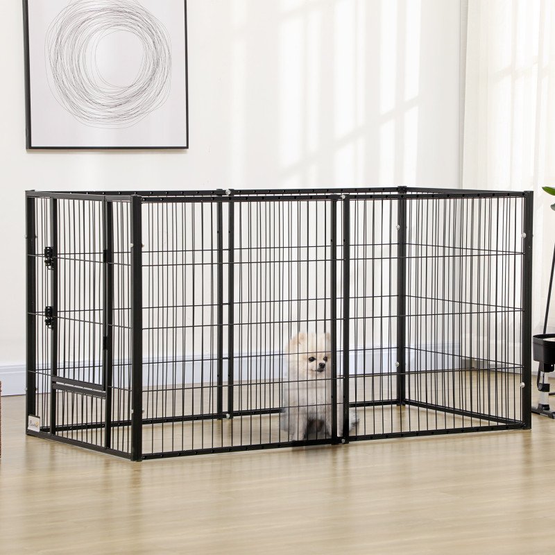 6 Panel 32.5" - 59" x 32" Dog Playpen, Heavy Duty Pet Playpen for Indoor Outdoor, Small and Medium Dogs