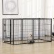 6 Panel 32.5" - 59" x 32" Dog Playpen, Heavy Duty Pet Playpen for Indoor Outdoor, Small and Medium Dogs
