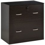 2 Drawer File Cabinet with Lock, Office Filing Cabinet, Hanging Bar for Letter Size, Home Office, Espresso