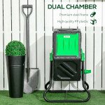 Rotating Composter, Compost Bin with 24 Vents and Steel Legs, 17 Gallon, Green