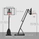 Soozier Outdoor Portable Basketball Hoop and Stand with Backboard Weighted Base Wheels, 115.4"-137.8" Height Adjustable
