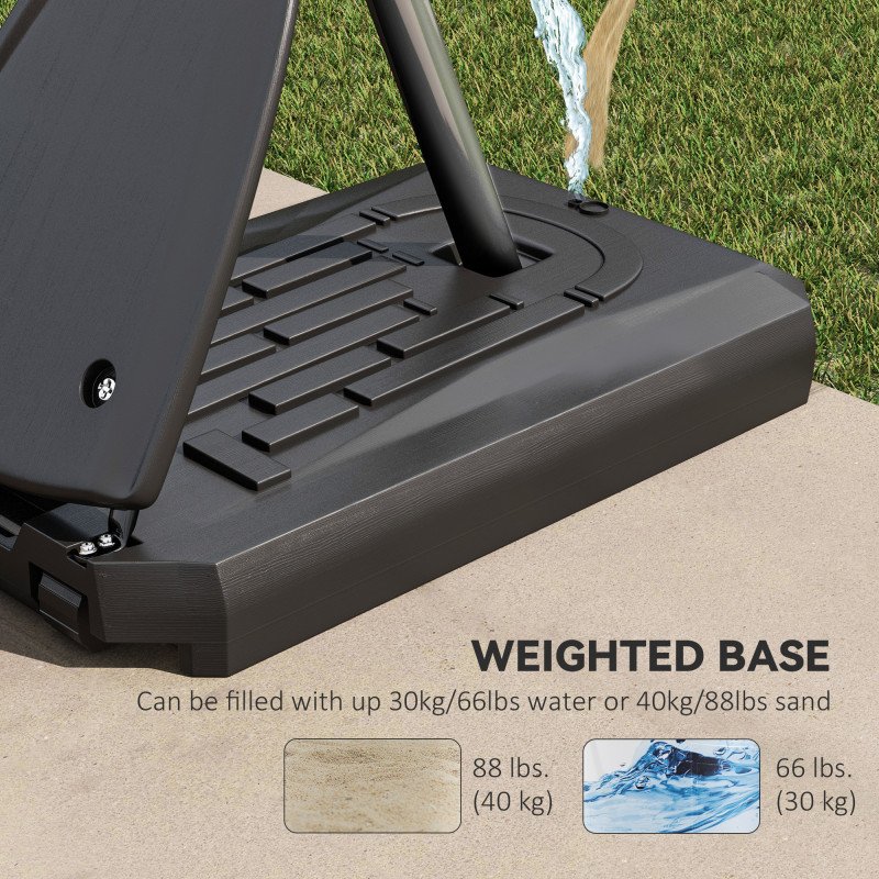 Soozier Outdoor Portable Basketball Hoop and Stand with Backboard Weighted Base Wheels, 115.4"-137.8" Height Adjustable