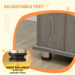 Dog Crate Furniture with Lockable Magnetic Door, Adjustable feet for Extra Large, Medium & Small Dogs, Indoor Use, Grey