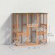 71" x 39" x 71" Cat Cage, Large Outdoor Wooden Cat Patio with 6 Balanced Platforms and Asphalt Roof, Orange