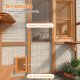 71" x 39" x 71" Cat Cage, Large Outdoor Wooden Cat Patio with 6 Balanced Platforms and Asphalt Roof, Orange