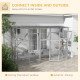 Large Outdoor Catio with Condos, Platforms, Doors, Ladders, Weather-Resistant Roof, Grey