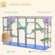 Large Outdoor Catio with Condos, Platforms, Doors, Ladders, Weather-Resistant Roof, Grey
