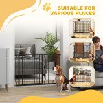 30"- 45" Easy Install Pet Gate w/ Door & Double Locking System, Extra Wide Dog Gate for Stairs, Hallways, Black