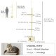 Floor to Ceiling Cat Tree with Scratching Post for Indoor Cats, Adjustable Height Cat Tower (91-102 Inches) with House, Bed, Beige