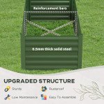 Galvanized Raised Garden Bed, Steel Outdoor Planters with Reinforced Rods, 71" x 35" x 23", Green