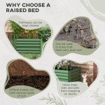 Galvanized Raised Garden Bed, Steel Outdoor Planters with Reinforced Rods, 71" x 35" x 23", Green