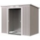 7' x 4' Galvanised Steel Garden Shed, with Foundation Kit - Grey