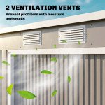 7' x 4' Galvanised Steel Garden Shed, with Foundation Kit - Grey