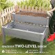 2 Tiers Wood Plant Raised Bed Flower Vegetable Herb Grow Box Stand Garden Step Planter Stand Free Combination Grey