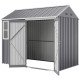 8.5' x 5.5' Metal Garden Storage Shed, Outdoor Tool Storage House with Lockable Door, Vents, Sloped Roof, Light Grey