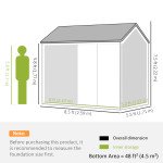 8.5' x 5.5' Metal Garden Storage Shed, Outdoor Tool Storage House with Lockable Door, Vents, Sloped Roof, Light Grey