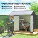 8.5' x 5.5' Metal Garden Storage Shed, Outdoor Tool Storage House with Lockable Door, Vents, Sloped Roof, Light Grey