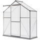 6' x 2.5' Walk-in Polycarbonate Greenhouse Aluminium Green House with Sliding Door, 5-Level Roof Vent, Rain Gutter